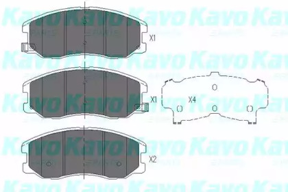 Комплект тормозных колодок, дисковый тормоз KBP-1009 KAVO PARTS - фото №1