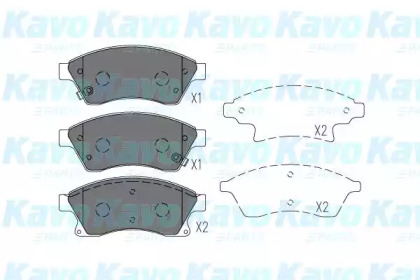 Комплект тормозных колодок, дисковый тормоз KBP-1018 KAVO PARTS - фото №1
