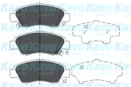 Комплект тормозных колодок, дисковый тормоз KBP-2004 KAVO PARTS - фото №1
