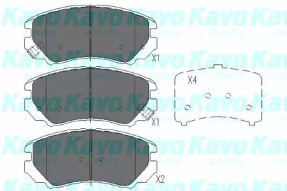 Комплект тормозных колодок, дисковый тормоз KBP-3008 KAVO PARTS - фото №1