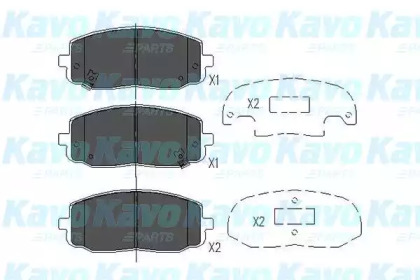 Комплект тормозных колодок, дисковый тормоз KBP-4006 KAVO PARTS - фото №1