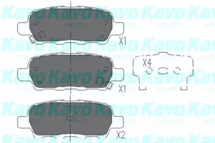 Комплект тормозных колодок, дисковый тормоз KBP-6517 KAVO PARTS - фото №1