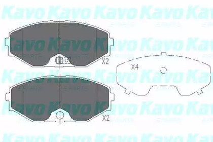Комплект тормозных колодок, дисковый тормоз KBP-6553 KAVO PARTS - фото №1