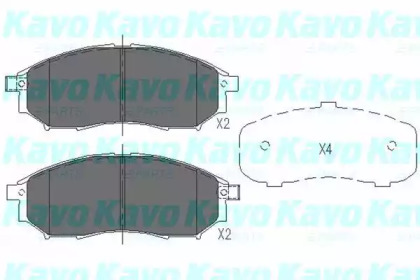 Комплект тормозных колодок, дисковый тормоз KBP-6567 KAVO PARTS - фото №1