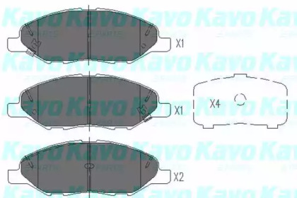 Комплект тормозных колодок, дисковый тормоз KBP-6578 KAVO PARTS - фото №1