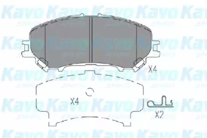 Комплект тормозных колодок, дисковый тормоз KBP-6614 KAVO PARTS - фото №1