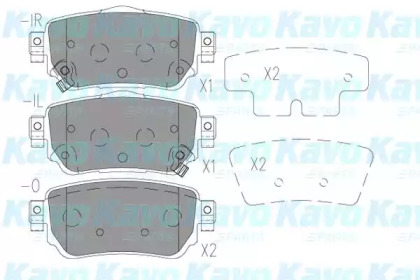 Комплект тормозных колодок, дисковый тормоз KBP-6615 KAVO PARTS - фото №1