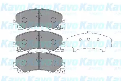 Комплект тормозных колодок, дисковый тормоз KBP-6618 KAVO PARTS - фото №1