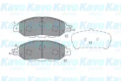 Комплект тормозных колодок, дисковый тормоз KBP-6623 KAVO PARTS - фото №1