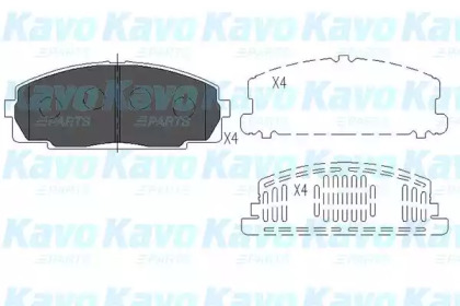 Комплект тормозных колодок, дисковый тормоз KBP-9002 KAVO PARTS - фото №1