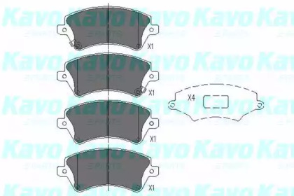 Комплект тормозных колодок, дисковый тормоз KBP-9012 KAVO PARTS - фото №1