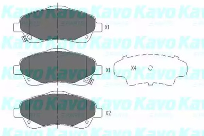Комплект тормозных колодок, дисковый тормоз KBP-9018 KAVO PARTS - фото №1