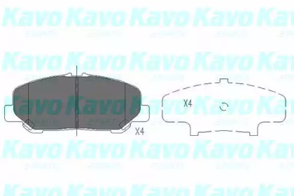 Комплект тормозных колодок, дисковый тормоз KBP-9101 KAVO PARTS - фото №1