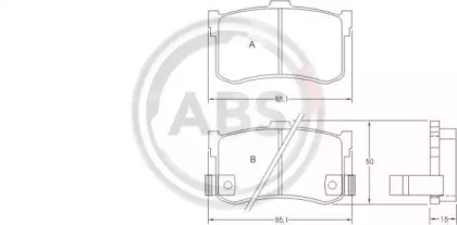 Комплект тормозных колодок, дисковый тормоз 36627 A.B.S. - фото №1