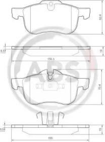 Комплект тормозных колодок, дисковый тормоз 37151 A.B.S. - фото №1