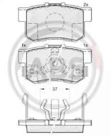 Комплект тормозных колодок, дисковый тормоз 37510 A.B.S. - фото №1