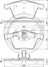 Комплект тормозных колодок, дисковый тормоз 37557 A.B.S. - фото №1