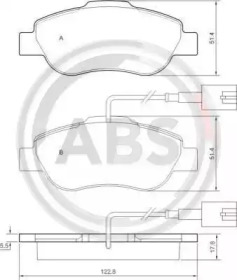 Комплект тормозных колодок, дисковый тормоз 37594 A.B.S. - фото №1