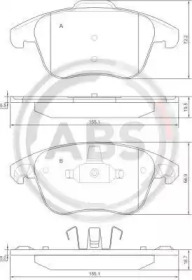 Комплект тормозных колодок, дисковый тормоз 37599 A.B.S. - фото №1
