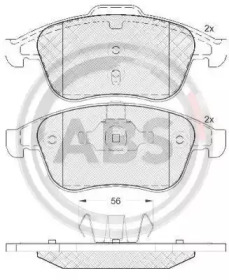 Комплект тормозных колодок, дисковый тормоз 37744 A.B.S. - фото №1