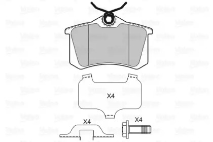 Комплект тормозных колодок, дисковый тормоз 601474 VALEO