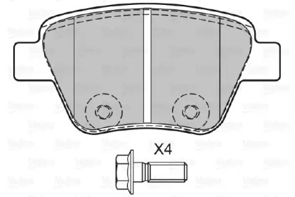 Комплект тормозных колодок, дисковый тормоз 601137 VALEO