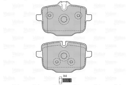 Комплект тормозных колодок, дисковый тормоз 601145 VALEO - фото №1