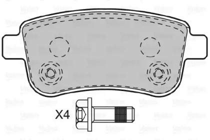 Комплект тормозных колодок, дисковый тормоз 601000 VALEO - фото №1
