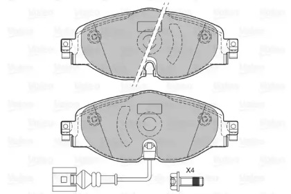 Комплект тормозных колодок, дисковый тормоз 601328 VALEO