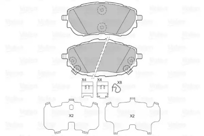 Комплект тормозных колодок, дисковый тормоз 601362 VALEO