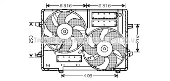 Вентилятор, охлаждение двигателя JR7501 AVA QUALITY COOLING - фото №1