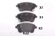 Комплект тормозных колодок, дисковый тормоз 50-0K-K22 ASHIKA - фото №1