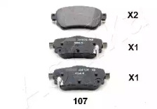 Комплект тормозных колодок, дисковый тормоз 51-01-107 ASHIKA