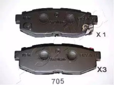 Комплект тормозных колодок, дисковый тормоз 51-07-705 ASHIKA