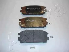 Комплект тормозных колодок, дисковый тормоз 51-0H-H03 ASHIKA - фото №1