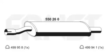 Средний глушитель выхлопных газов 550260 ERNST - фото №1