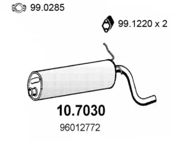 Глушитель выхлопных газов конечный 10.7030 ASSO - фото №1
