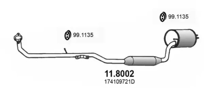 Средний / конечный глушитель ОГ 11.8002 ASSO - фото №1