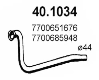 Труба выхлопного газа 40.1034 ASSO - фото №1