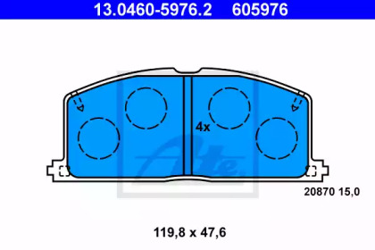 Комплект тормозных колодок, дисковый тормоз 13.0460-5976.2 ATE - фото №1