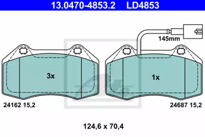 Комплект тормозных колодок, дисковый тормоз 13.0470-4853.2 ATE - фото №1
