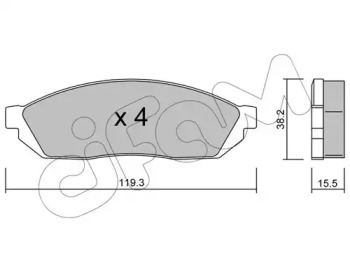 Комплект тормозных колодок, дисковый тормоз 822-087-0 CIFAM - фото №1