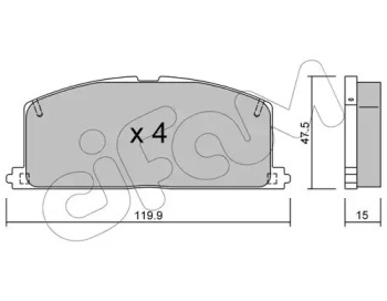 Комплект тормозных колодок, дисковый тормоз 822-108-0 CIFAM - фото №1