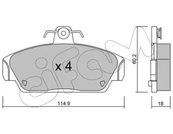 Комплект тормозных колодок, дисковый тормоз 822-121-0 CIFAM - фото №1