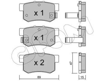 Комплект тормозных колодок, дисковый тормоз 822-173-0 CIFAM - фото №1