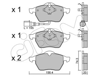 Комплект тормозных колодок, дисковый тормоз 822-181-4 CIFAM - фото №1