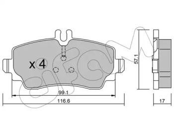 Комплект тормозных колодок, дисковый тормоз 822-310-0 CIFAM - фото №1