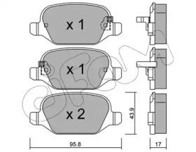 Комплект тормозных колодок, дисковый тормоз 822-324-4 CIFAM - фото №1