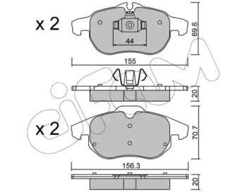 Комплект тормозных колодок, дисковый тормоз 822-540-0 CIFAM - фото №1