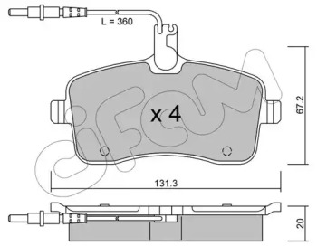 Комплект тормозных колодок, дисковый тормоз 822-600-0 CIFAM - фото №1